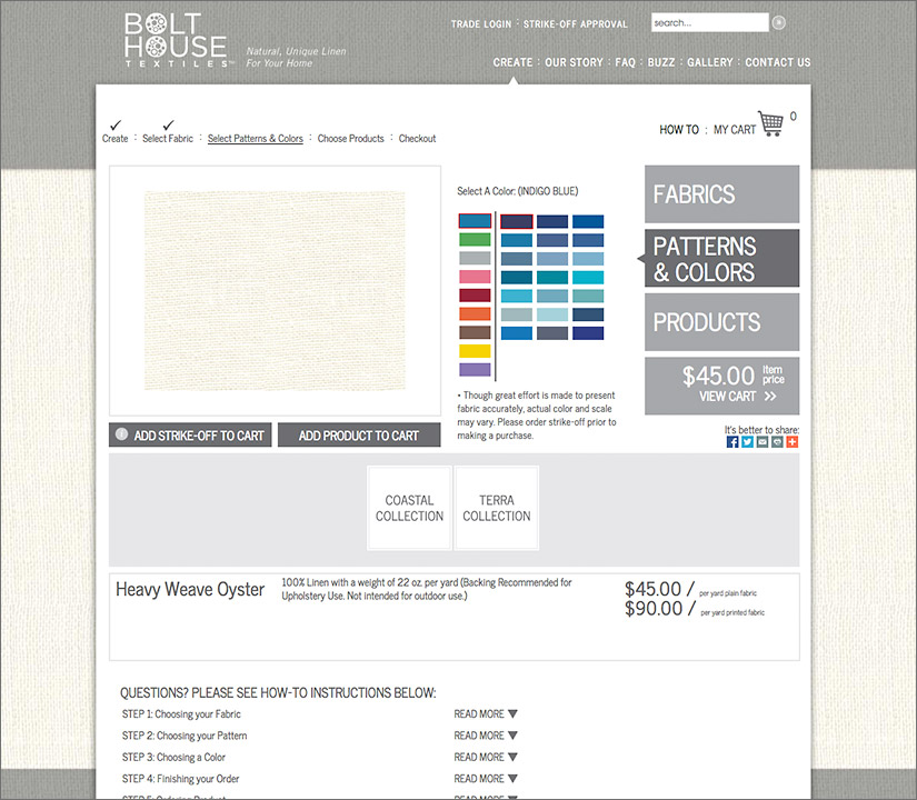 Bolt House Textiles Website |Red Letter Marketing