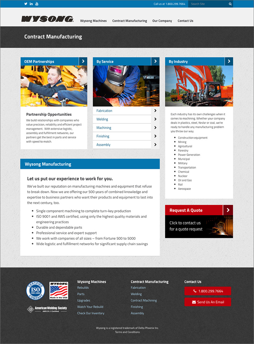 Wysong Manufacturing Website | Red Letter Marketing